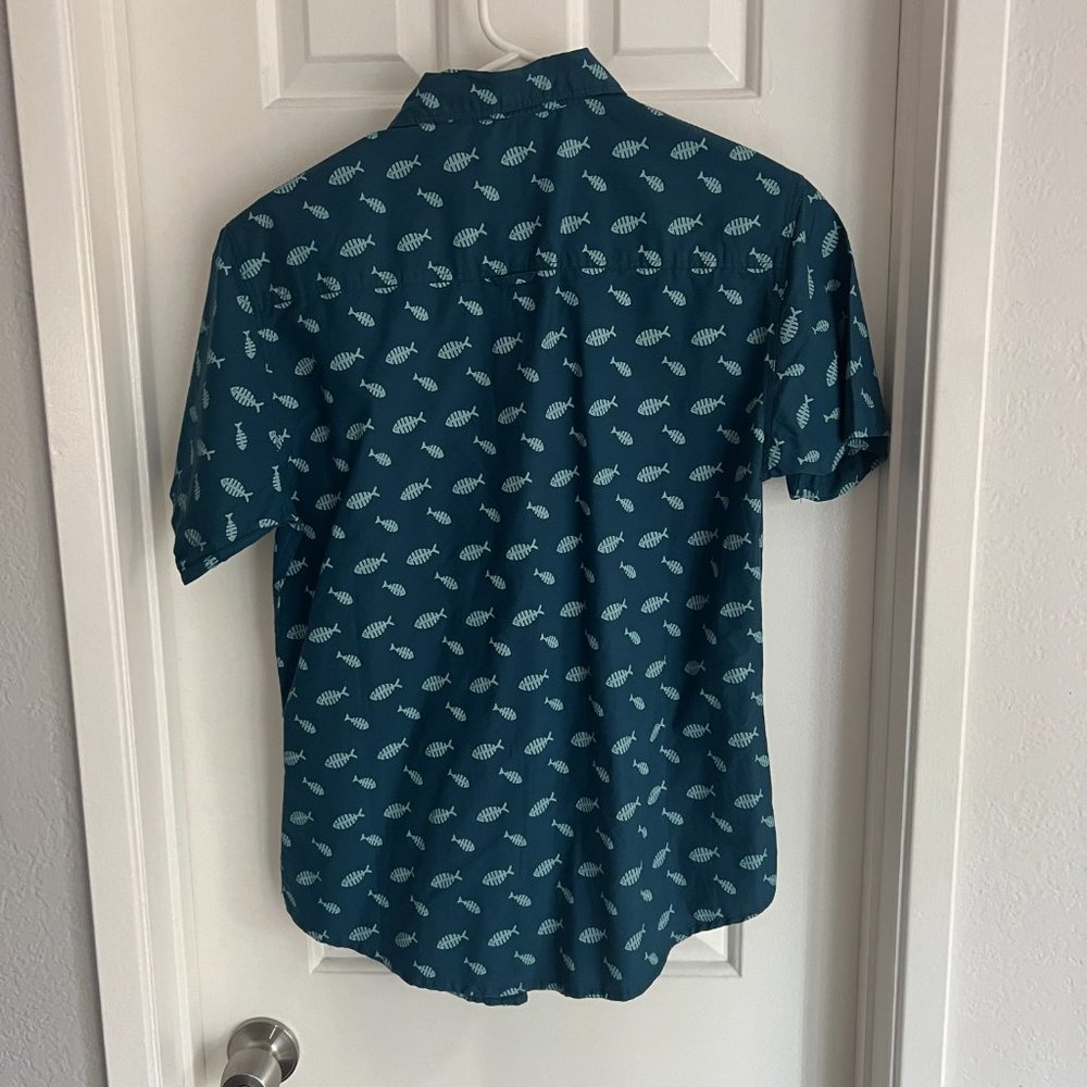 Fish Print Button Down - Picture 2 of 3